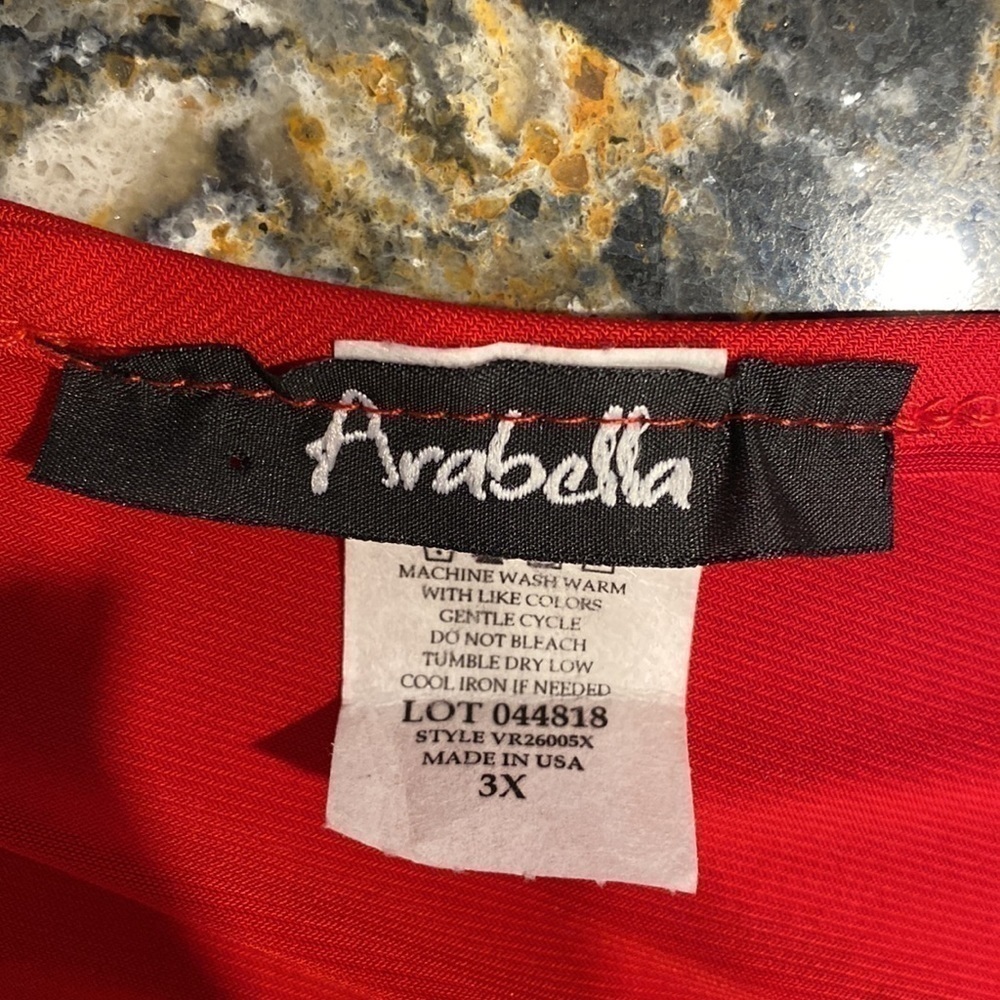 G womens Arabella solid red super stretch3/4 sleeve plus size top 3X - Picture 3 of 4
